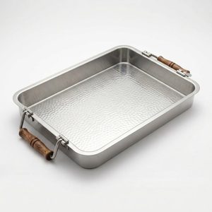 Handmade SS304 <b>Butler</b> <b>Tray</b> 43 cm Satin Steel Drop Flat Handles Havelock Drop Handle <b>Butler</b> <b>Tray</b> for Home Decor Wedding Table - Product Image 3