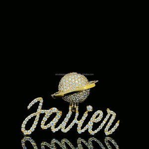 Colgante de Plata de Ley 925 con forma de nombre personalizado, lujoso Diamante de moissanita para hombres, joyería de estilo Hip Hop helado para fiestas - Product Image 1