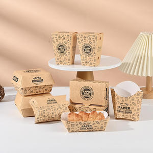 กล่องเบอร์เกอร์พิมพ์ลายตามสั่ง เกรดอาหาร บรรจุภัณฑ์กระดาษแบบฝาพับ สำหรับอาหารจานด่วนและอาหารแบบนำกลับบ้าน - Product Image 3