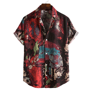 Camisas Hawaianas de Verano a Rayas de Poliéster/Algodón Estampadas y Transpirables para Hombres de Talla Grande, Camisa Casual de Playa - Product Image 4