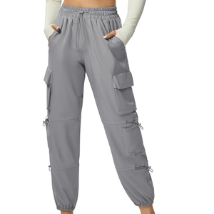 Sweatpants for Men Women Elastic Waist Flat Front Washed Custom Logo High-Waisted Baggy Cargo Jogger Pants Plus Size Summer - Product Image 4