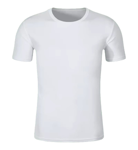 Camiseta de Manga Corta para Hombre, Cuello Redondo, Color Azul Marino, Corte Holgado, Color Sólido, Informal, Transpirable, 400g, Tejido de Punto, Algodón - Product Image 5