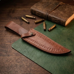 Couteau de camping Bowie artisanal en acier inoxydable de qualité industrielle, épaisseur 0,45 mm, manche noir décoratif en métal, pour collection - Product Image 3