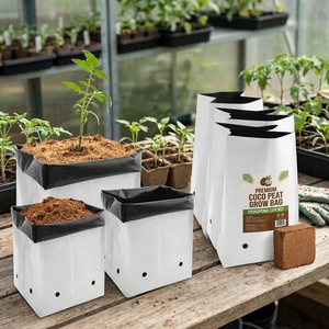 Full Size Gallon Biodegradable Plastic Grow Bags for Nursery Seedling Hydroponics Fruit Potato & Tomato <b>Vegetable</b> Gardening - Product Image 6