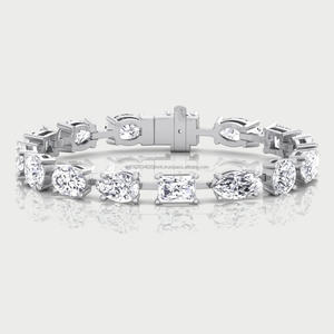 Chaîne de tennis en diamants de laboratoire IGI de luxe, personnalisable, haute joaillerie pour femmes, bracelet de tennis en diamants en or 10/14/18 carats - Product Image 2