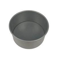 Moule à gâteau rond en acier au carbone de 18cm (7 pouces) de profondeur avec base antiadhésive pour four