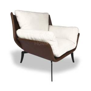 Industry Standard One-Seater Living Room Armchair Plywood Backrest Powder-Coated Steel Legs OEM Loft Armchair Best Price - Product Image 1