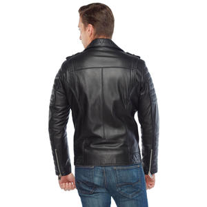 Men's <b>sheepskin</b> leather <b>jacket</b> Stand collar winter <b>jacket</b> High street leather coat Solid color men's <b>jacket</b> - Product Image 6