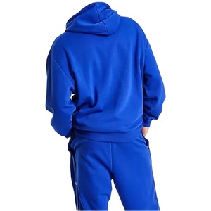 Sweat à capuche imprimé en coton Patchwork pantalon hommes survêtement poids lourd empilé évasé hommes deux pièces survêtement ensembles 2026 - Product Image 6