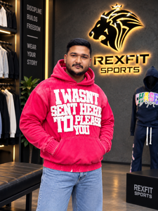Sweat à capuche rose délavé personnalisé pour homme, avec motif lettres en relief, coupe oversize, style streetwear, en molleton épais, décontracté - Product Image 1