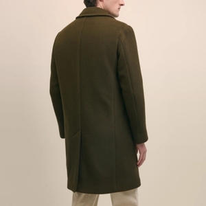 Manteau décontracté pour homme en laine, nouvelle collection automne-hiver, col rabattu, couleur unie, boutons simples, longueur longue - Product Image 4