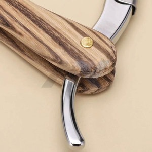 Rasoir manuel haut de gamme en acier inoxydable, rasoir droit de barbier, manche pliable, tondeuse à barbe professionnelle jetable - Product Image 6