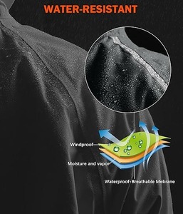 Hot Sales 2024 <b>Men's</b> Waterproof 10,000mm Double Face Leather Thick Rain Shell <b>Jacket</b> with Hood for Golf <b>Cycling</b> Windbreaker - Product Image 6