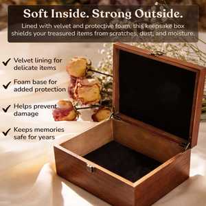 Custom Engraved Carved Eco-Friendly Wooden <b>Keepsake</b> <b>Box</b> Square Tabletop Storage for Wedding Home Gift - Product Image 5