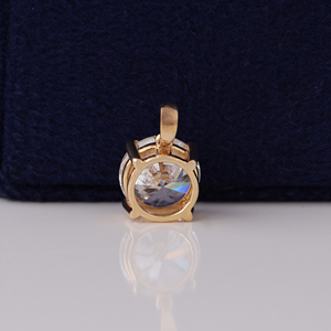 Pendentif solitaire en diamant de laboratoire rond de 2,00 carats, or massif 14 carats avec chaîne, cadeau idéal - Product Image 3