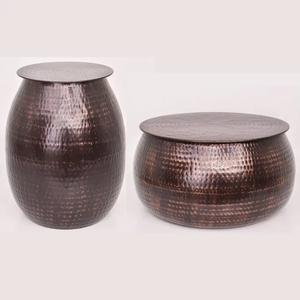 New Arrival Hammered Brass Coffee <b>Table</b> <b>Round</b> Modern Contemporary Living Room Furniture <b>Gold</b> Finished Metal Top - Product Image 3