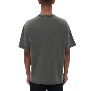 Manufacturer's Vintage Custom Black Gradient Heavyweight Acid Wash 300gsm Knitted Fabric Men's Oversized <b>T</b>-Shirt Blank Men's - Product Image 5