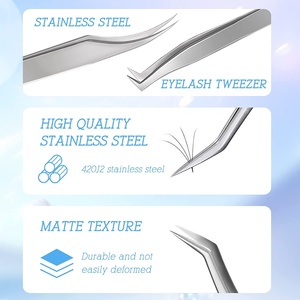 Fiber Tips Tweezers Set Best Quality Sustainable <b>Eyelash</b> <b>Extension</b> Tweezers 90 Degree Long Isolation <b>mink</b> - Product Image 6