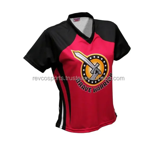 Camisetas de béisbol con logotipo y nombre de equipo personalizado, camisetas de béisbol de manga corta con cuello en V para mujer, camisetas de béisbol Rosas y negras para niñas