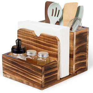 Porte-couverts en bois avec compartiments verticaux pour un accès facile et un rangement organisé - Product Image 6