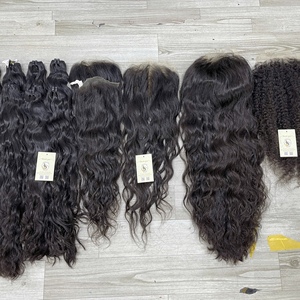 Cabello Humano Vietnamita con Cutículas Alineadas, Cabello Natural Ondulado, Cierre de Encaje, Cabello Vietnamita Virgen, Color Negro Natural, Pelucas Suizas - Product Image 4