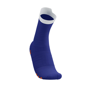 Anti-Slip Yoga <b>Socks</b> Ankle Length Solid Blue with Orange Grip Dots for Adults Knitted Polyester Material Anti Slip <b>Socks</b> - Product Image 5