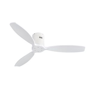 Ventilatore da Soffitto da 52 Pollici con Telecomando, Motore DC Reversibile, 3 Pale in Legno Massello, Senza Luce, Struttura in Legno - Product Image 1