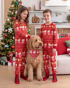 Sublimation <b>Christmas</b> Family <b>Pajama</b> Set 100% Polyester Casual <b>Matching</b> Holiday Sleepwear Personalized Family Clothing Collection - Product Image 4