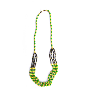 Collar de Cuentas Multicapa Verde, Amarillo, Negro y Chapado en Oro, Joyería Unisex a un Precio de Mayoreo Increíble - Product Image 1
