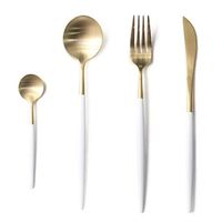 Ensemble de couverts classiques en métal, finition miroir, élégants en acier inoxydable, fourchette, cuillère, couteau pour les fêtes, la table, la vaisselle - Utilisation quotidienne durable