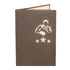 Carte de vœux 3D personnalisée avec thème MMA, carte de vœux 3D découpée au laser, faite à la main, avec enveloppe, carte de vœux sportive, carte pop-up artisanale - Product Image 3