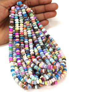 Perles Rondelles Opale Multicolores Effet Disco : Artisanat de Bijoux en Pierres Précieuses - Product Image 6