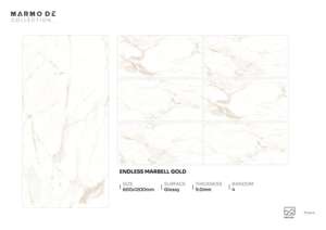 Carreaux de porcelaine brillants de haute qualité, format 600x1200, grand format, pour décoration intérieure de luxe - Product Image 5