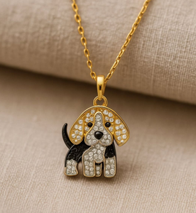 Lindo Collar con Colgante de Perro, Color Dorado, Cristal, Diamantes de Imitación, Cadena de Joyería para Mascotas, Regalo para Niños, Unisex - Product Image 2