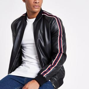 Custom Made Wholesale Winter Utility PU Windbreaker Coat Clothes Motorcycle Fleece <b>Synthetic</b> <b>Leather</b> Jacket for Men - Product Image 3