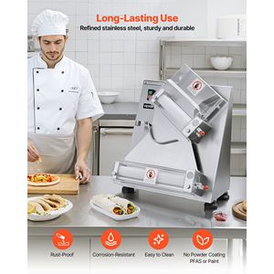 Rodillo de masa de Pizza de acero inoxidable de 370W eléctrico comercial, máquina automática para hacer Pasta de 3-14 pulgadas, 260 uds/hr ajustable - Product Image 5
