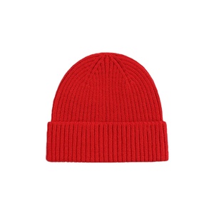 Custom Embroidery logo Ribbed Cable Knit 100% Cashmere Beanie Hats <b>Men</b> Womens Winter Merino Wool Cashmere Beanies - Product Image 4