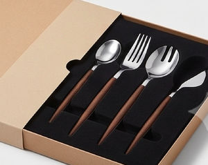 Elegant Cutlery Set In Stainless Steel With Wooden Handle <b>Mirror</b> Polish Dishwasher Safe Perfect For Restaurant Dining And Hotel - Product Image 5