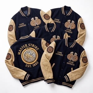 OEM Custom Varsity Letterman Jacket Wool Leather Sleeves Papermakers Guild Mill Embroidery Pulp Beat Patch <b>Maroon</b> <b>Coat</b> - Product Image 3