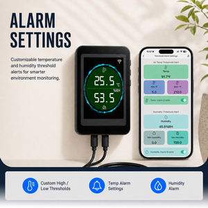 Thermomètre hygromètre intelligent double WiFi et Bluetooth, surveillance de la température et de l'humidité à distance 24h/24 et 7j/7 avec lecture en temps réel - Product Image 4