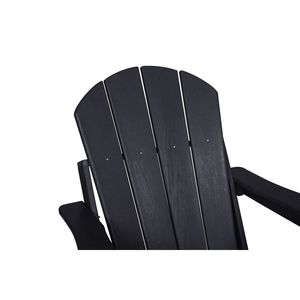 Sedia nera HDPE Adirondack con doppio portabicchieri Design pieghevole composito - Product Image 6