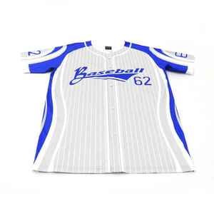 Camiseta de Béisbol Personalizada Azul y Blanca, Ropa Deportiva de Verano de Secado Rápido y Transpirable, con Estampado Digital, para Entrenamiento - Product Image 5