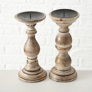 Porte-bougie décoratif en bois, artisanat de qualité supérieure, offrant un charme sophistiqué et un support fonctionnel pour les bougies - Product Image 2