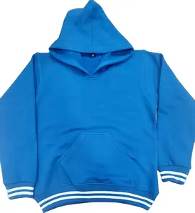 Grosir Logo buatan khusus seragam sekolah kualitas tinggi jaket hoodie biru lengan panjang untuk uniseks