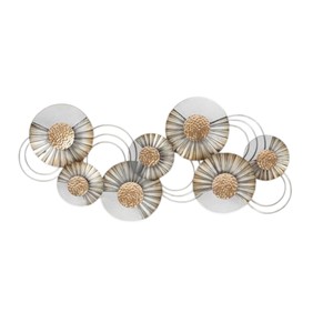 Handmade 3D Geometric Round Metal <b>Wall</b> <b>Decor</b> Textured Hammered Gold Iron <b>Wall</b> Sculpture Modern Luxury Home Gallery Art Ornament - Product Image 1