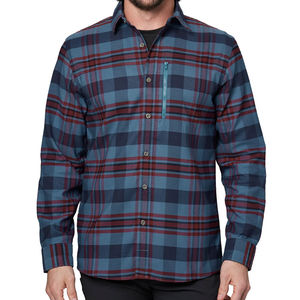 Chemise en flanelle à manches longues pour homme personnalisable, tissu en laine/coton, respirante, légère, décontractée, design à carreaux d'automne, col rabattu - Product Image 1