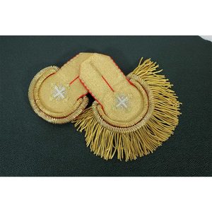 Épaulettes de haute qualité en toile brodée à coudre, avec franges en spirale lourdes et dorées, pour fanfare, avec aimant - Product Image 6