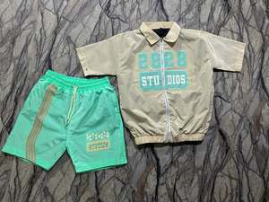 Lightweight <b>Waterproof</b> Unisex Custom Windbreaker Short <b>Set</b> 100% Quality Tracksuit with Zipper for Men Low Price OEM - Product Image 3
