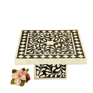 Bandeja Redonda Artística para Exhibición de Postres para Mesas de Boda de Lujo y Decoraciones para Fiestas, Soporte para Pastel con Incrustaciones de Hueso Premium - Product Image 1