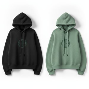 Sudadera con Capucha Extra Grande de Tejido Waffle Premium, Logotipo Personalizado en la Parte Delantera con Pedrería, Unisex, Algodón Grueso, Estilo Urbano Otoñal - Product Image 1